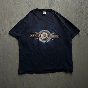 Vintage New York Yankees Shirt Large Blue 90s World Series Starter